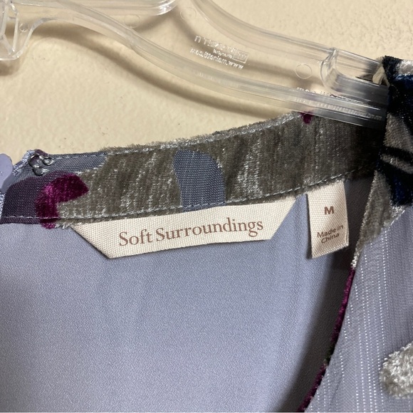 Soft Surroundings Annika Velvet Floral Midi Dress - Picture 9 of 10